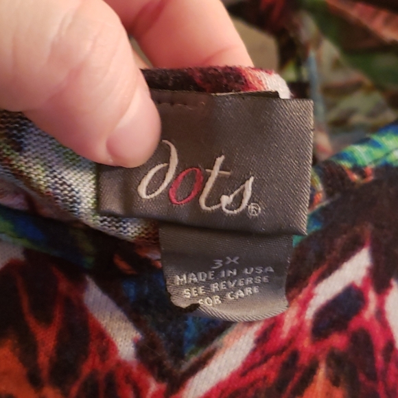 🤯3/$12 Dots Mutli-Colored Keyhole Back Shirt 3X - Picture 5 of 6